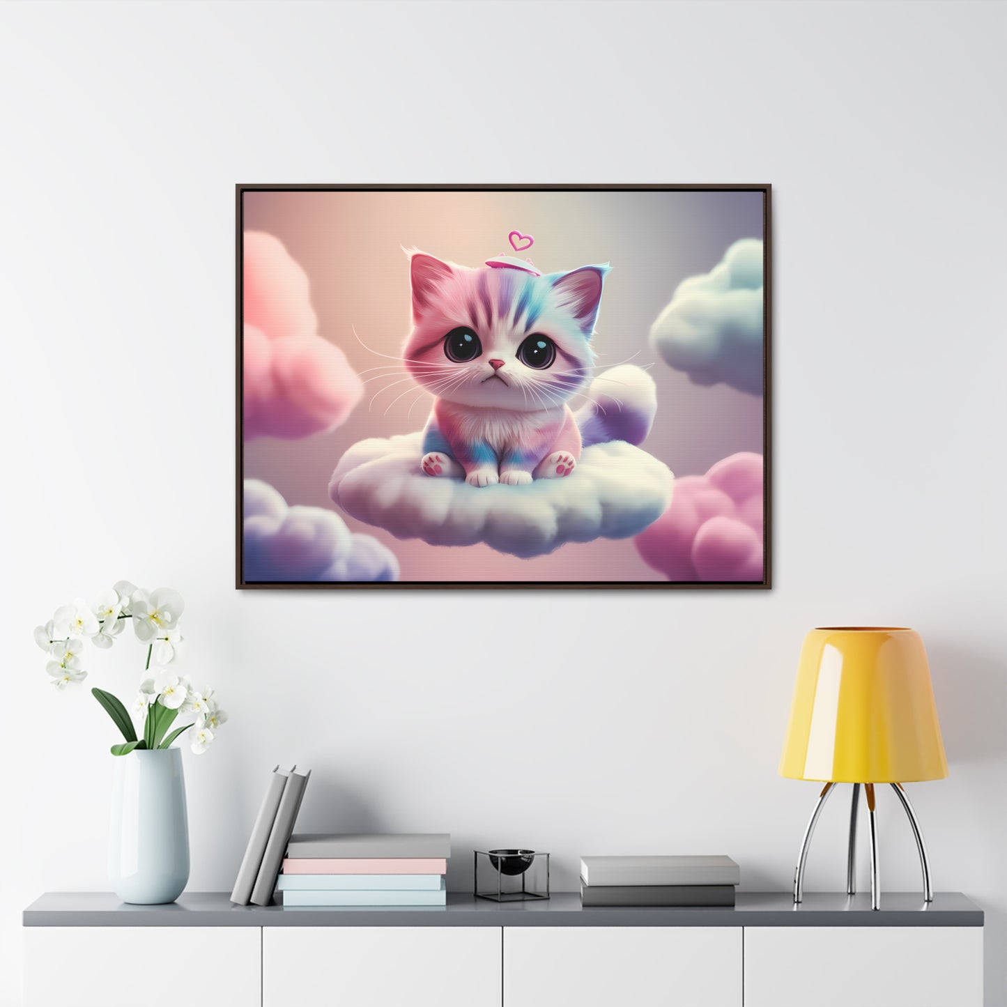 Heavenly Kitten Dreams - Gallery Canvas Wraps, Horizontal Frame