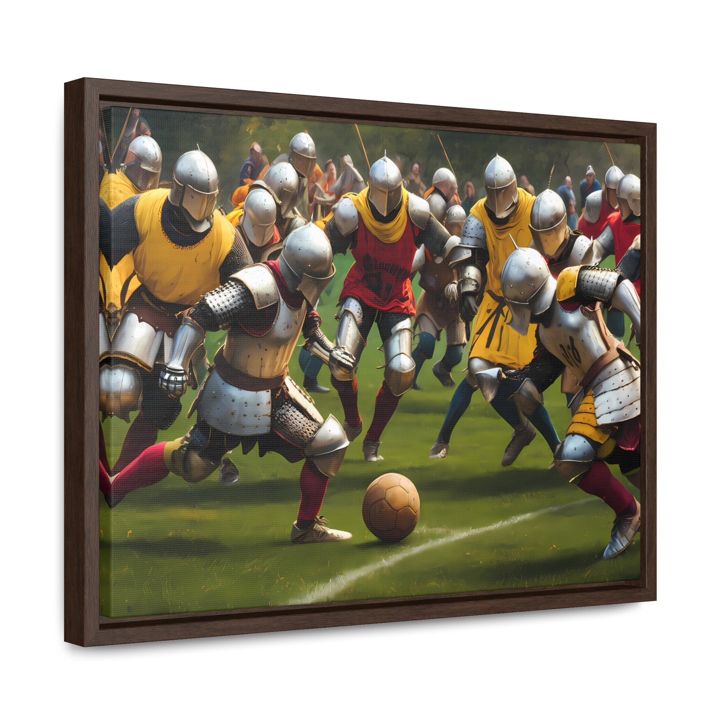 Medieval Football Battle - Gallery Canvas Wraps, Horizontal Frame