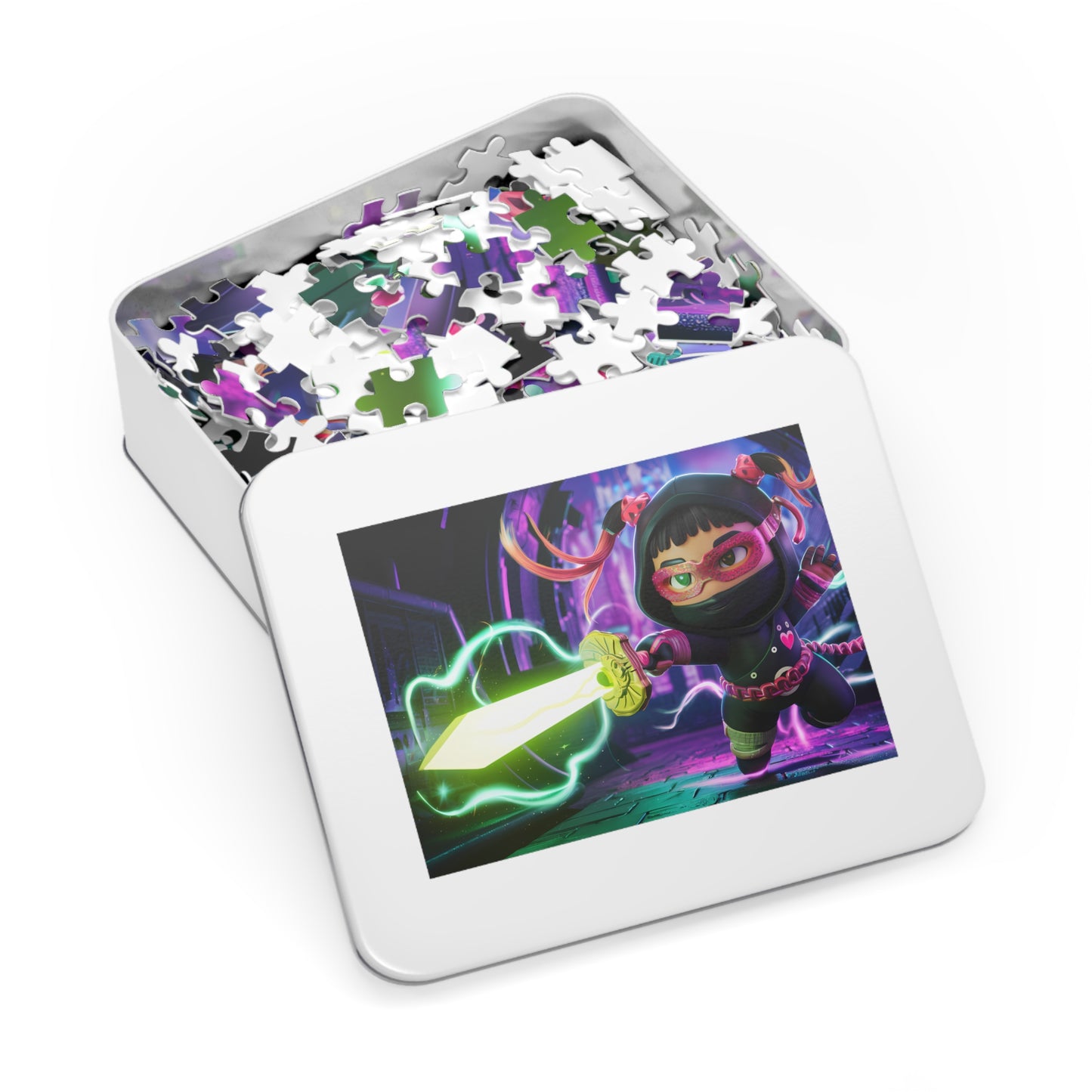 Neon Ninja: Guardian of the Cyber Realm - Jigsaw Puzzle (30, 110, 252, 500,1000-Piece)