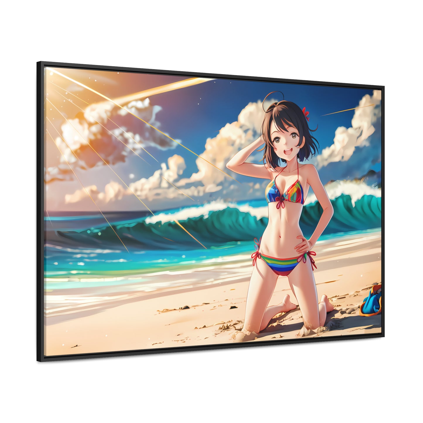 Sunlit Shores of Joy - Gallery Canvas Wraps, Horizontal Frame