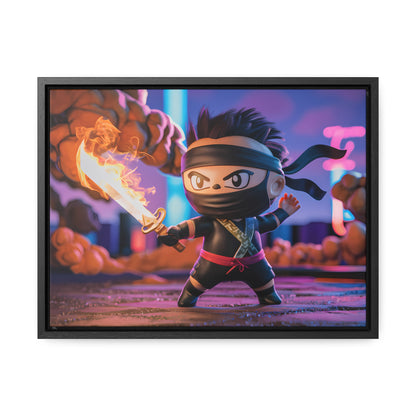 "Flameblade Ninja in Action" - Gallery Canvas Wraps, Horizontal Frame