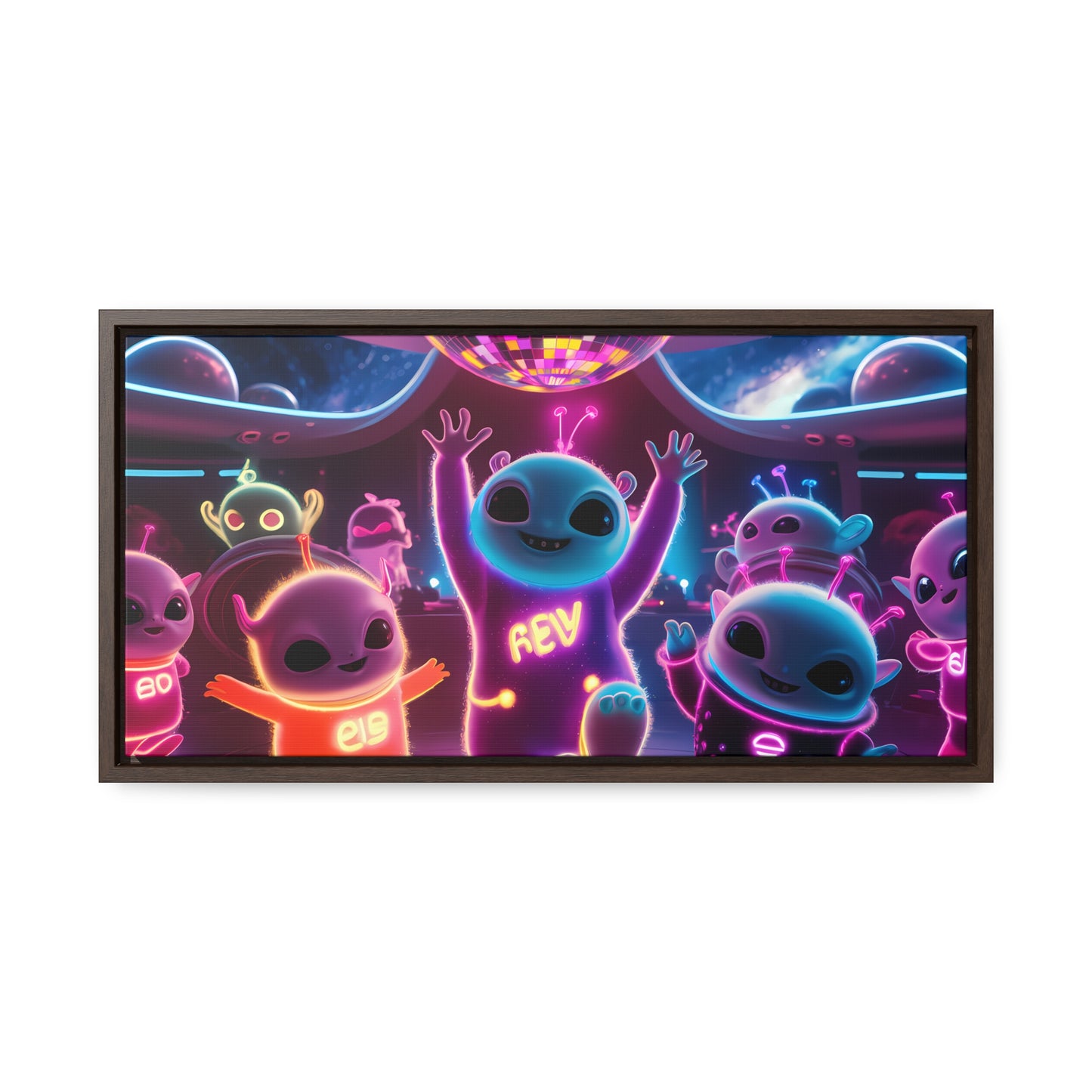 Intergalactic Neon Dance Party - Gallery Canvas Wraps, Horizontal Frame