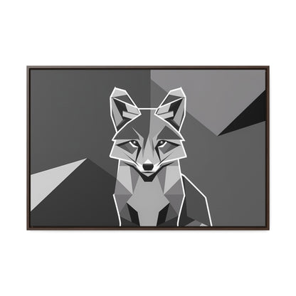 "Geometric Fox in Monochrome" - Gallery Canvas Wraps, Horizontal Frame
