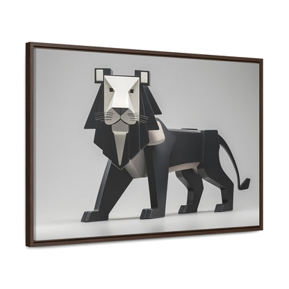 Regal Geometric Lion - Gallery Canvas Wraps, Horizontal Frame