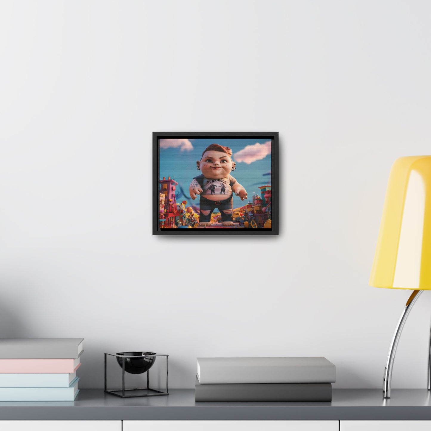 "Punk Rock Titan in Toy Town" - Gallery Canvas Wraps, Horizontal Frame