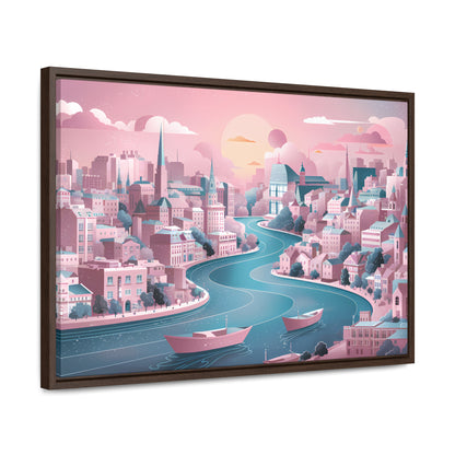 Serene City at Dawn - Gallery Canvas Wraps, Horizontal Frame