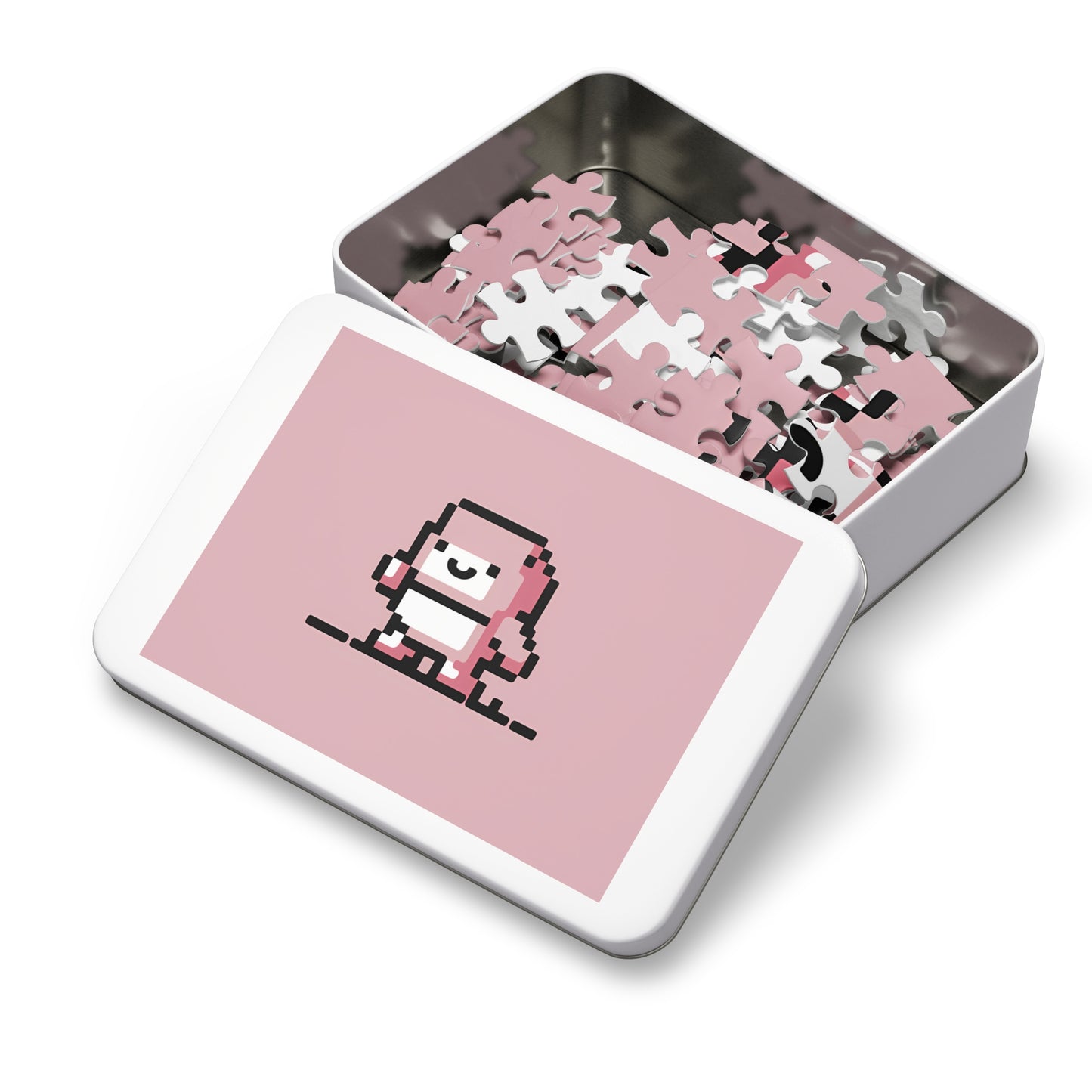 Pixelated Pink Character on a Soft Background - Jigsaw Puzzle (30, 110, 252, 500,1000-Piece)