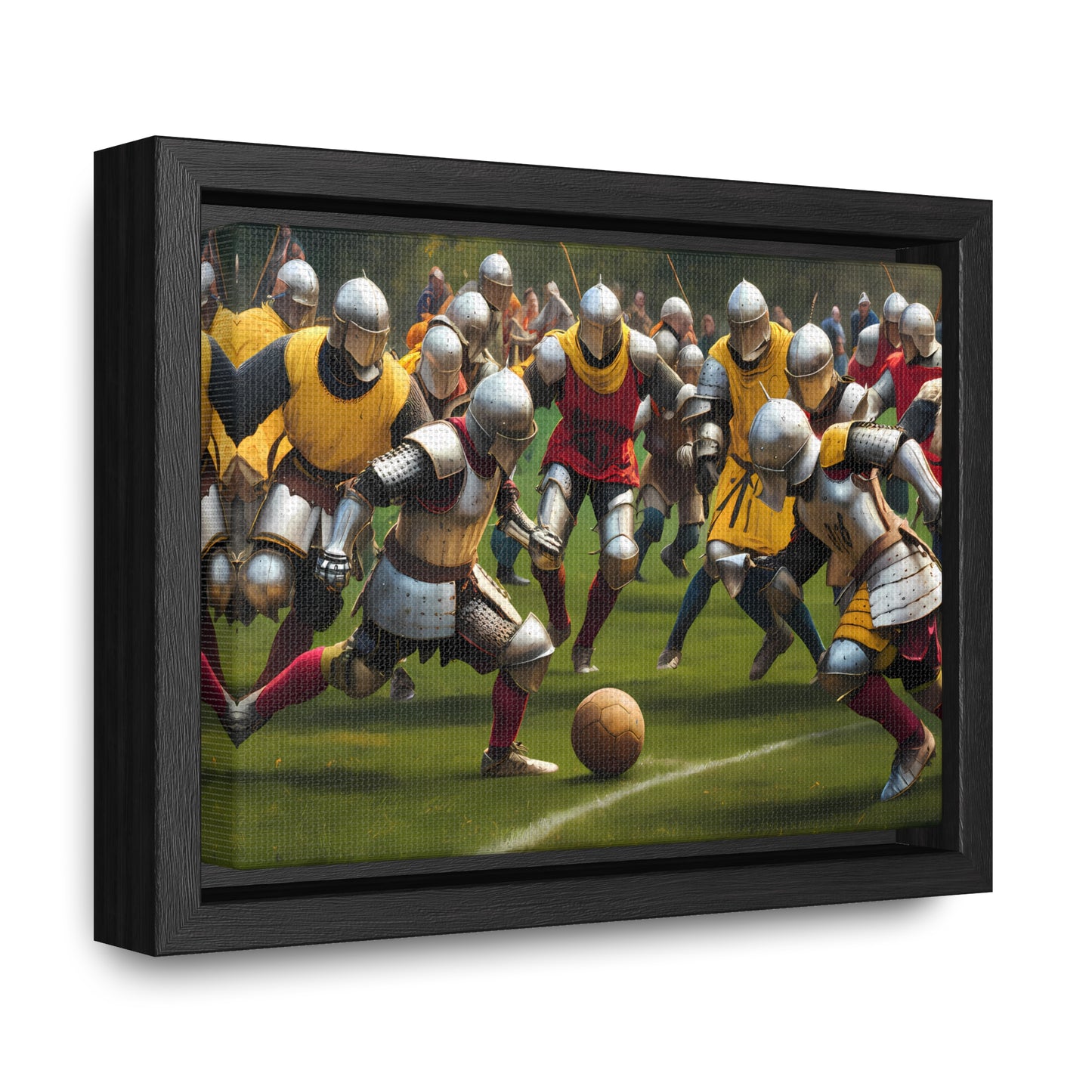 Medieval Football Battle - Gallery Canvas Wraps, Horizontal Frame