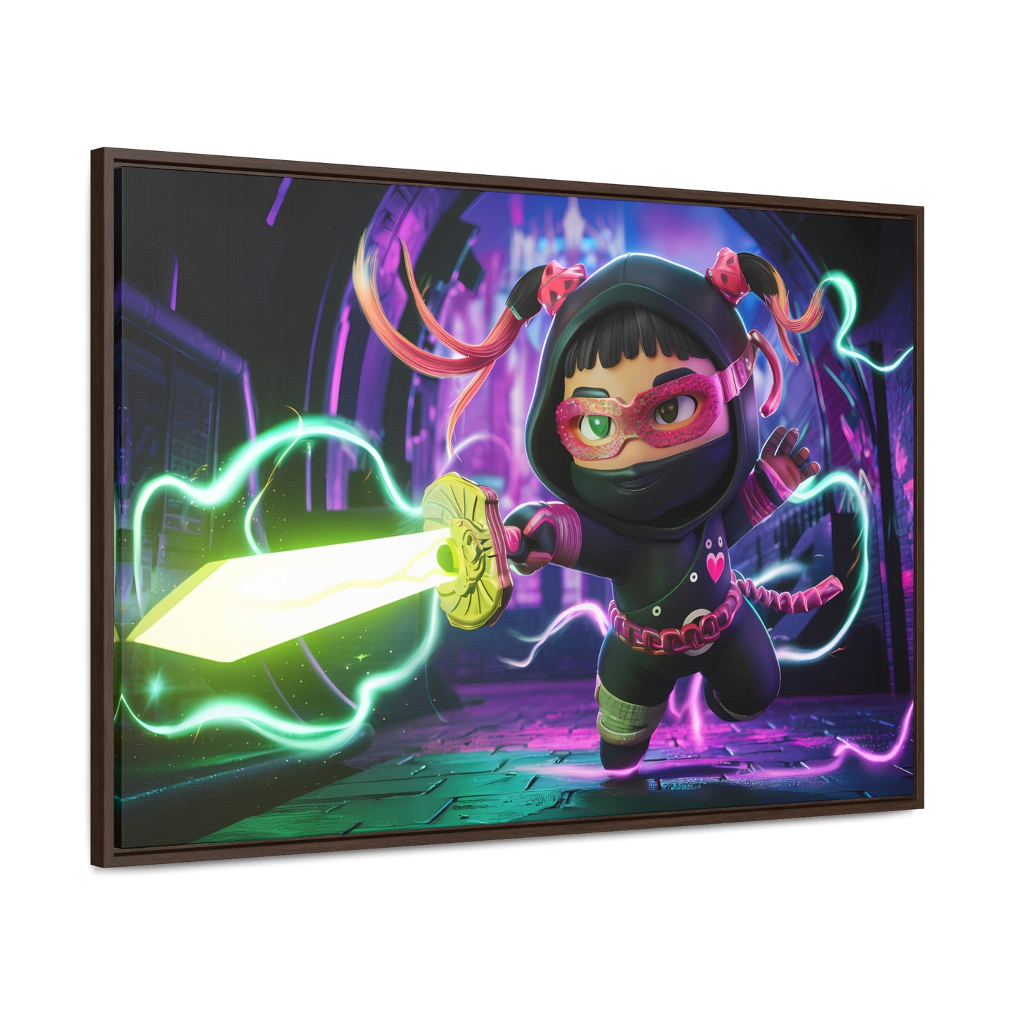 Neon Ninja Unleashed - Gallery Canvas Wraps, Horizontal Frame
