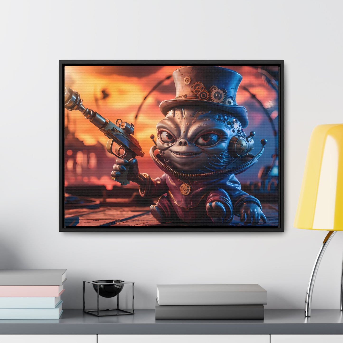 "Clockwork Gunslinger at Dusk" - Gallery Canvas Wraps, Horizontal Frame