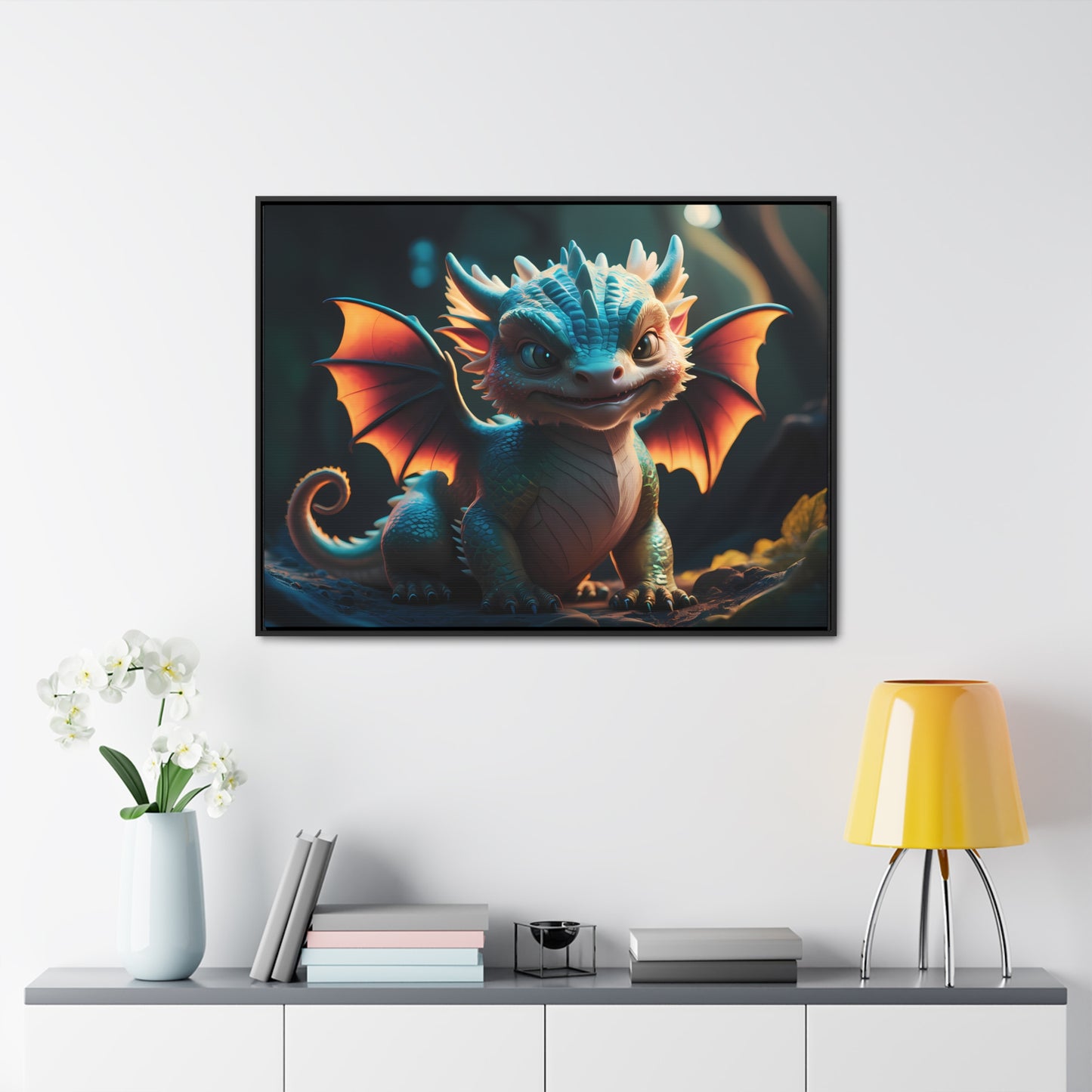 "Forest Guardian Hatchling" - Gallery Canvas Wraps, Horizontal Frame