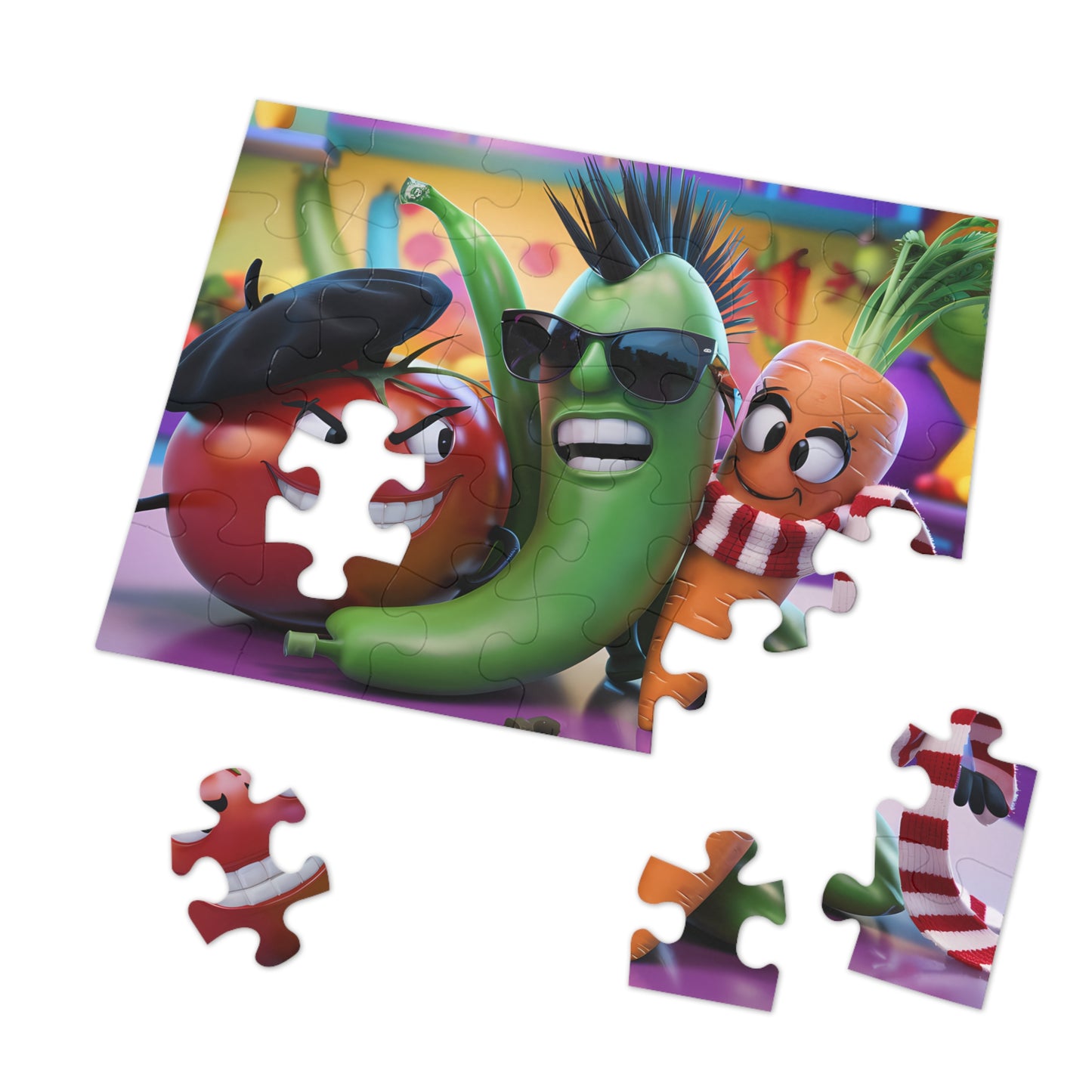 Rebel Veggies Unite! - Jigsaw Puzzle (30, 110, 252, 500,1000-Piece)