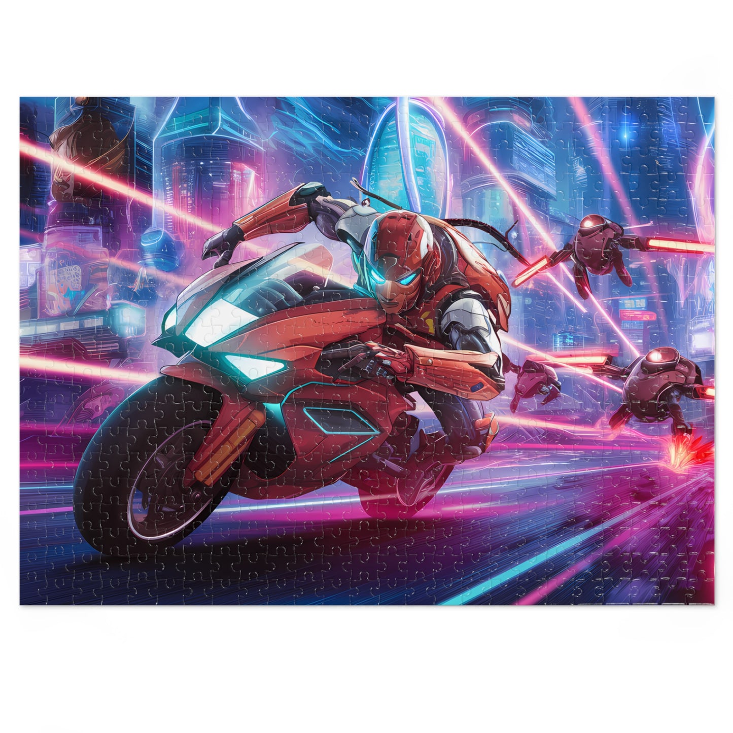 Cyber Pursuit: Neon Streets - Jigsaw Puzzle (30, 110, 252, 500,1000-Piece)