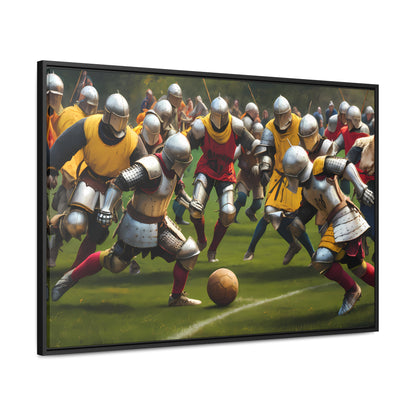 Medieval Football Battle - Gallery Canvas Wraps, Horizontal Frame