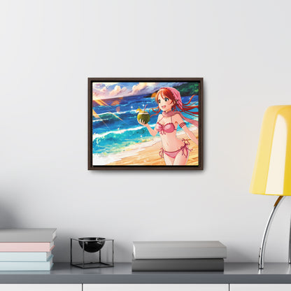 Sunset Shores and Summer Smiles - Gallery Canvas Wraps, Horizontal Frame