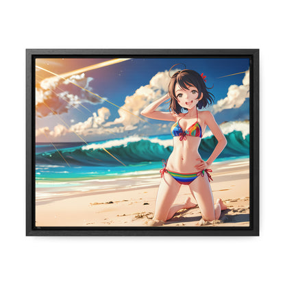 Sunlit Shores of Joy - Gallery Canvas Wraps, Horizontal Frame