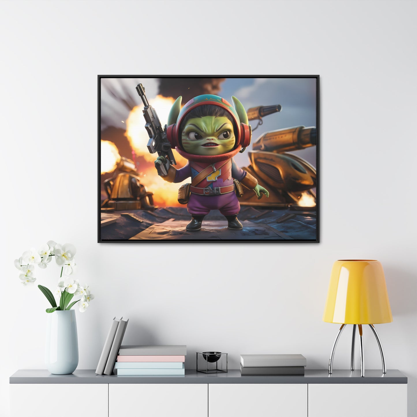 "Galactic Gremlin Commander" - Gallery Canvas Wraps, Horizontal Frame