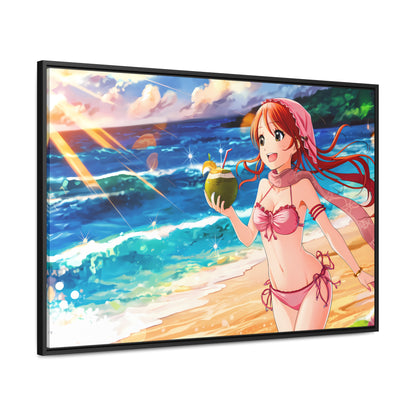 Sunset Shores and Summer Smiles - Gallery Canvas Wraps, Horizontal Frame