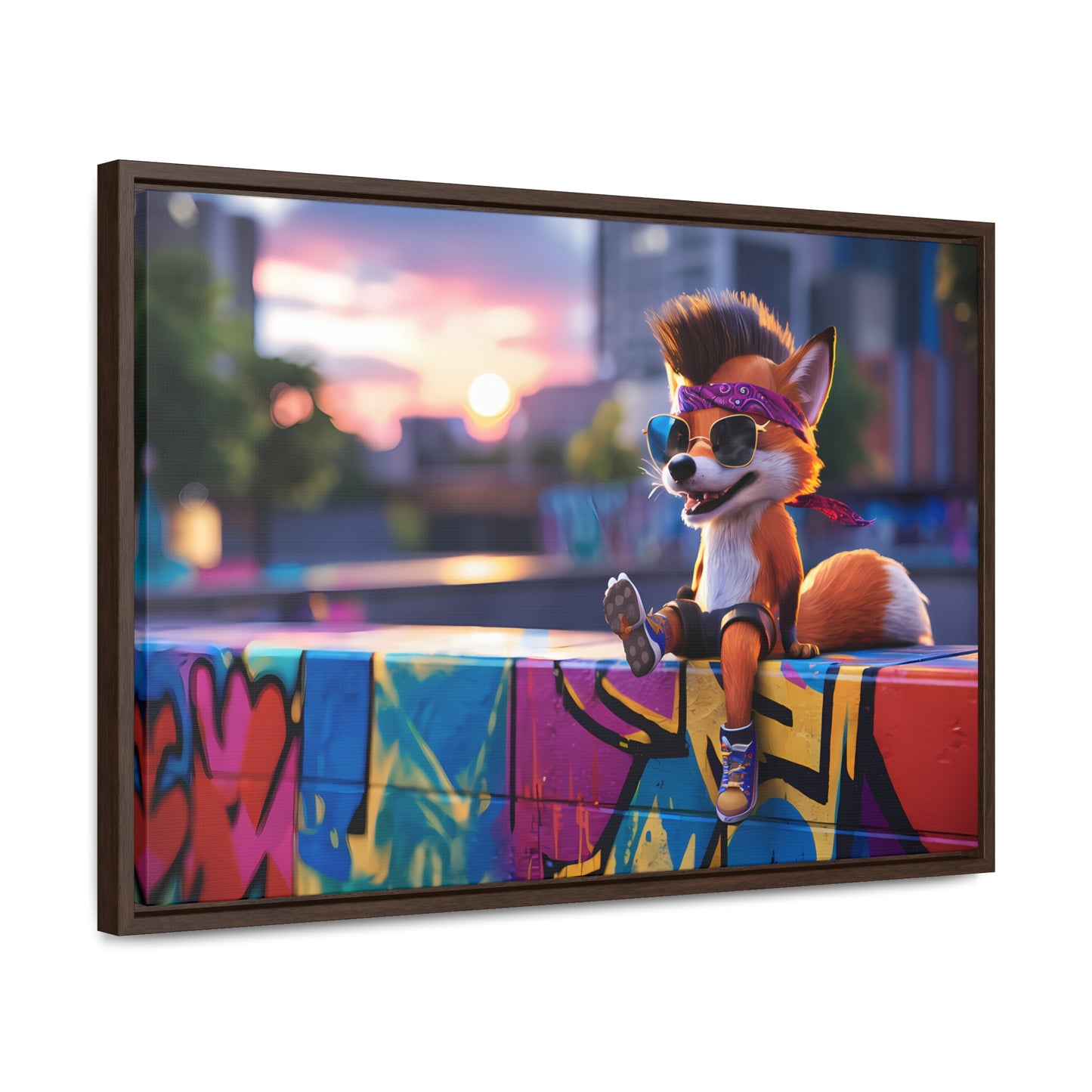 Urban Fox Vibes - Gallery Canvas Wraps, Horizontal Frame