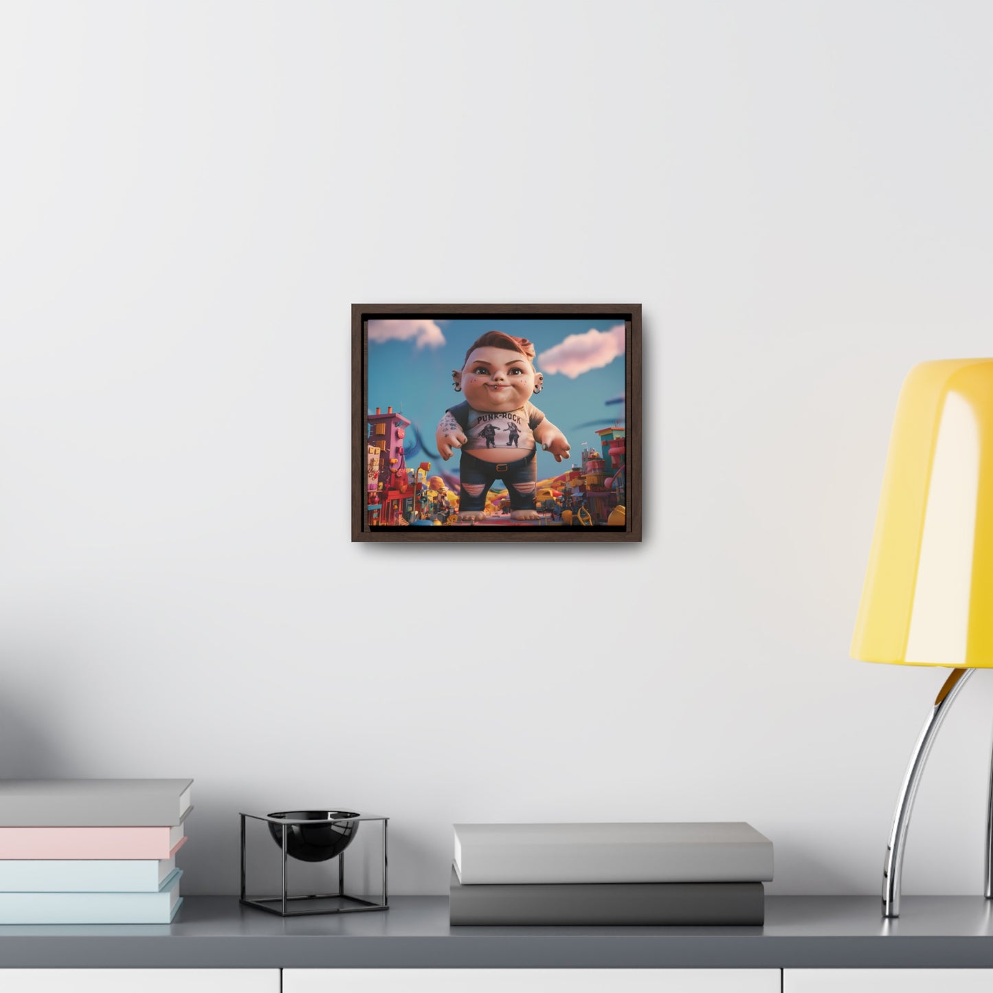 "Punk Rock Titan in Toy Town" - Gallery Canvas Wraps, Horizontal Frame