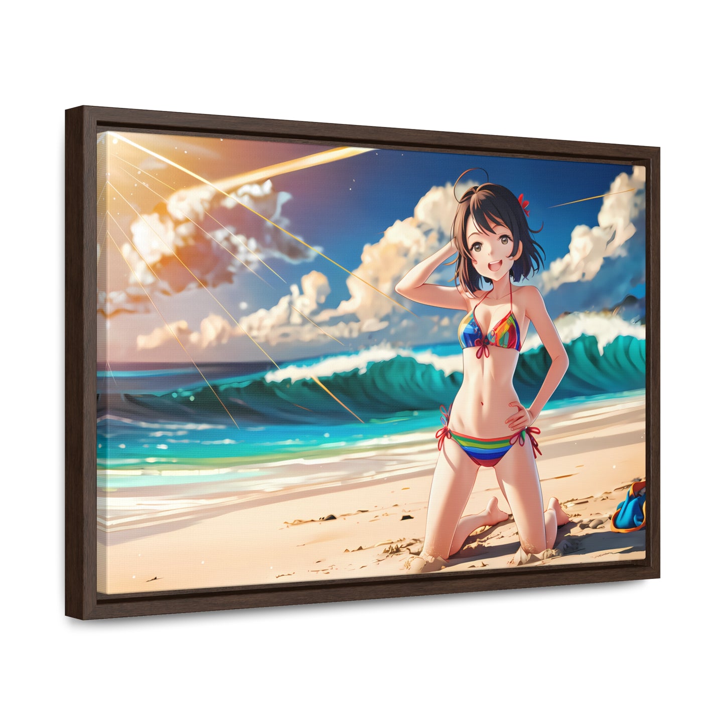 Sunlit Shores of Joy - Gallery Canvas Wraps, Horizontal Frame