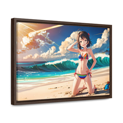 Sunlit Shores of Joy - Gallery Canvas Wraps, Horizontal Frame