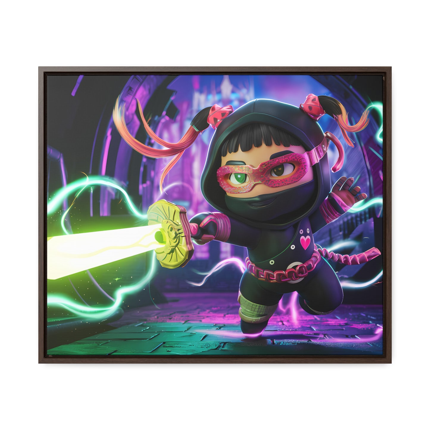 Neon Ninja Unleashed - Gallery Canvas Wraps, Horizontal Frame