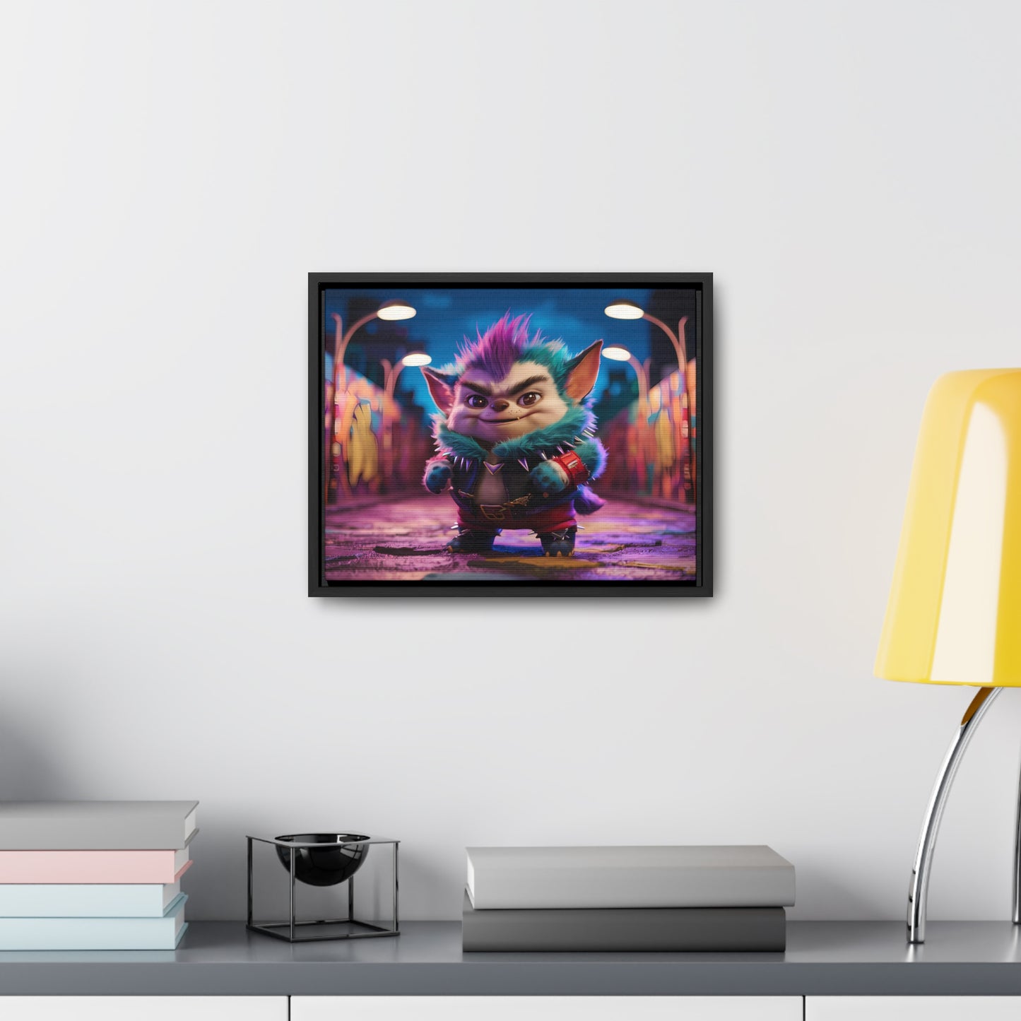 Rebel Furry in the Neon Alley - Gallery Canvas Wraps, Horizontal Frame
