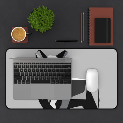 "Monochrome Kangaroo Abstract" - Desk Mat