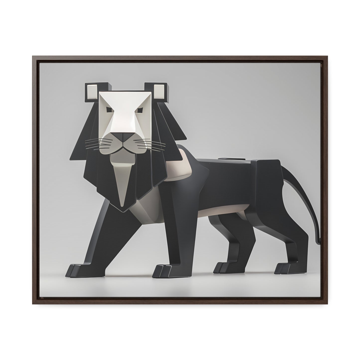 Regal Geometric Lion - Gallery Canvas Wraps, Horizontal Frame