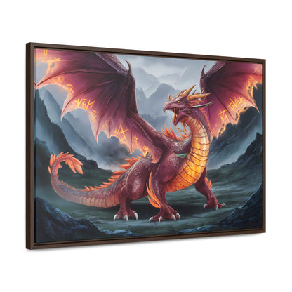 The Inferno Wyrm of the Ashen Peaks - Gallery Canvas Wraps, Horizontal Frame