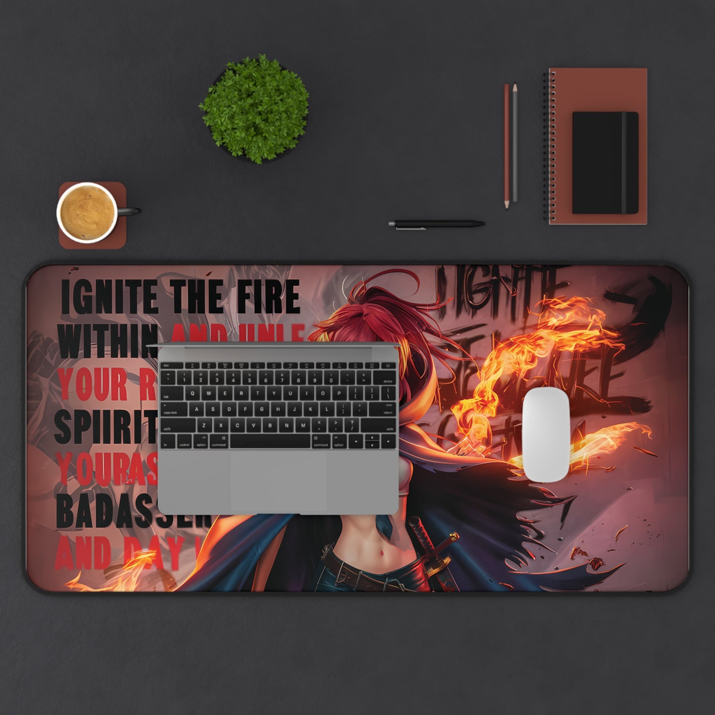Female Fire Mage - Desk Mat