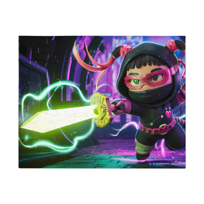 Neon Ninja: Guardian of the Cyber Realm - Jigsaw Puzzle (30, 110, 252, 500,1000-Piece)