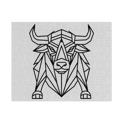 Geometric Bison Strength - Jigsaw Puzzle (30, 110, 252, 500,1000-Piece)