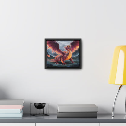 The Inferno Wyrm of the Ashen Peaks - Gallery Canvas Wraps, Horizontal Frame