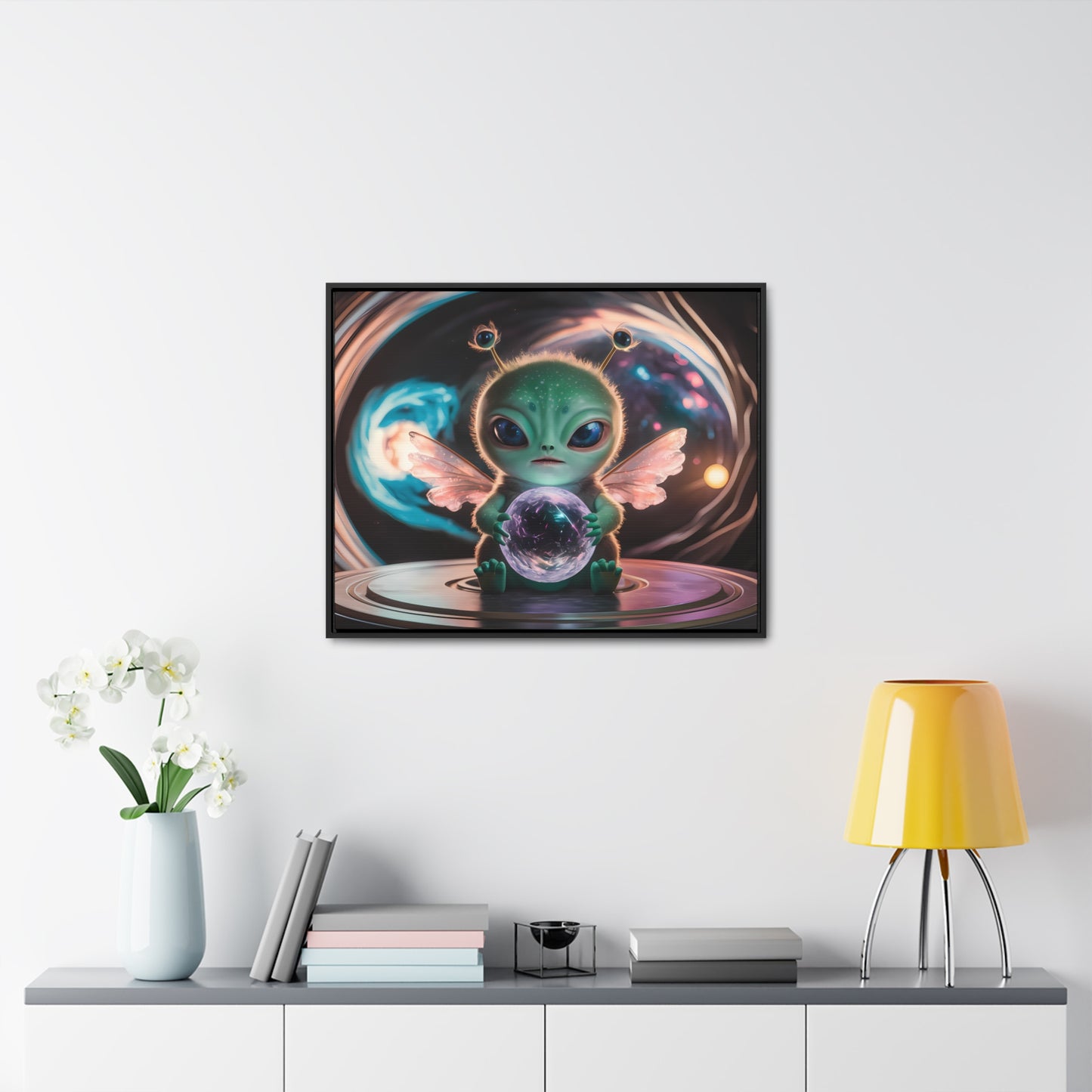 Guardian of the Cosmic Crystal - Gallery Canvas Wraps, Horizontal Frame