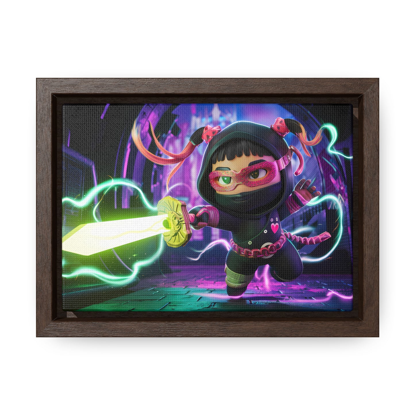 Neon Ninja Unleashed - Gallery Canvas Wraps, Horizontal Frame