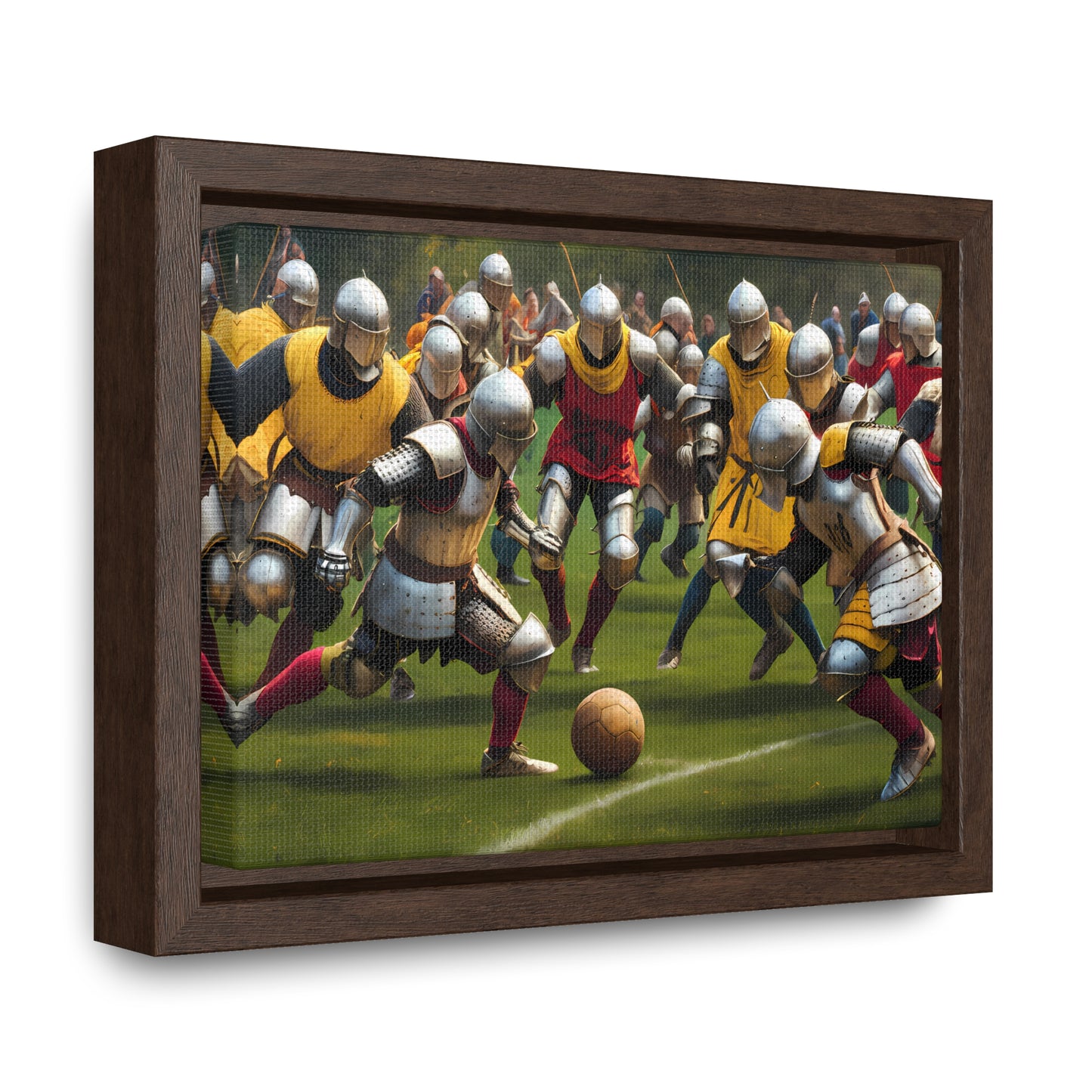 Medieval Football Battle - Gallery Canvas Wraps, Horizontal Frame