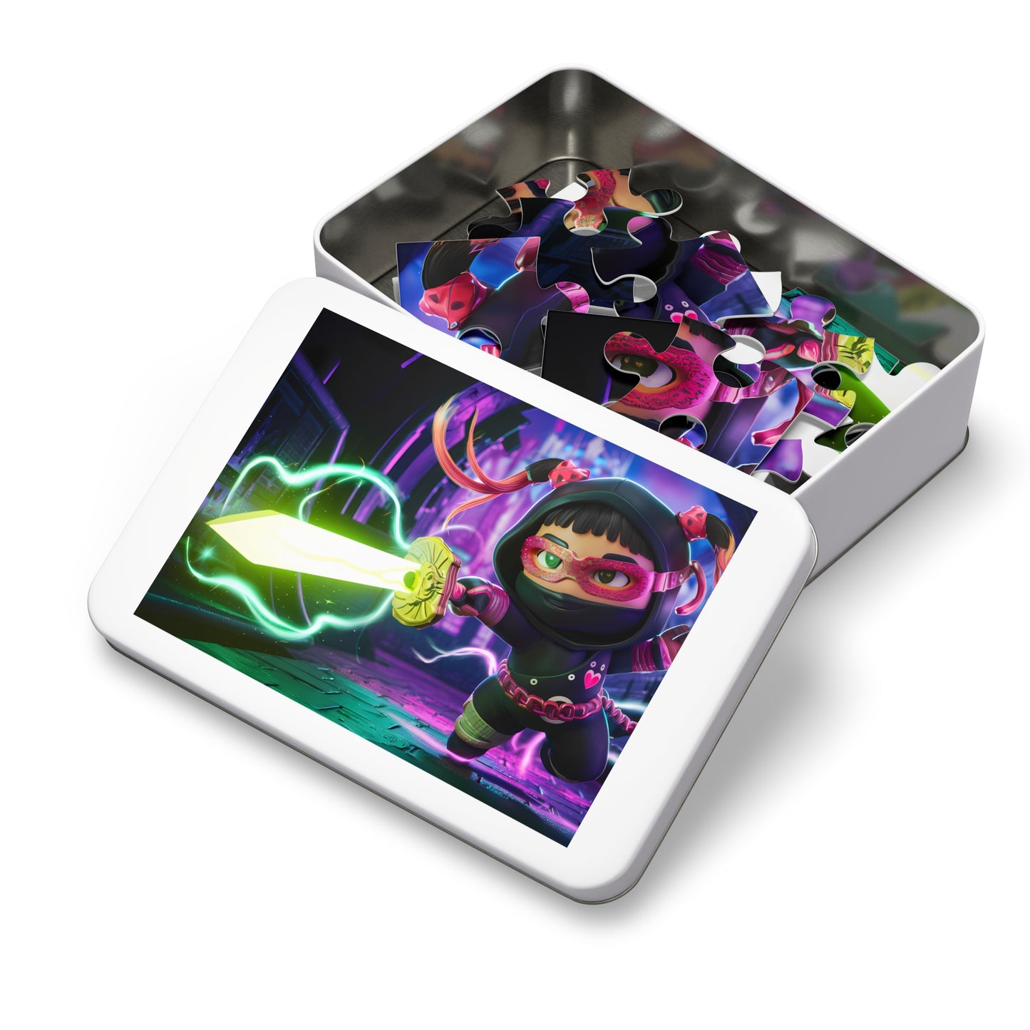 Neon Ninja: Guardian of the Cyber Realm - Jigsaw Puzzle (30, 110, 252, 500,1000-Piece)