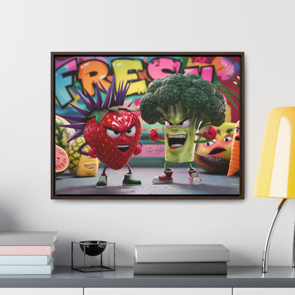 "Fresh Fight: Battle of the Bites" - Gallery Canvas Wraps, Horizontal Frame