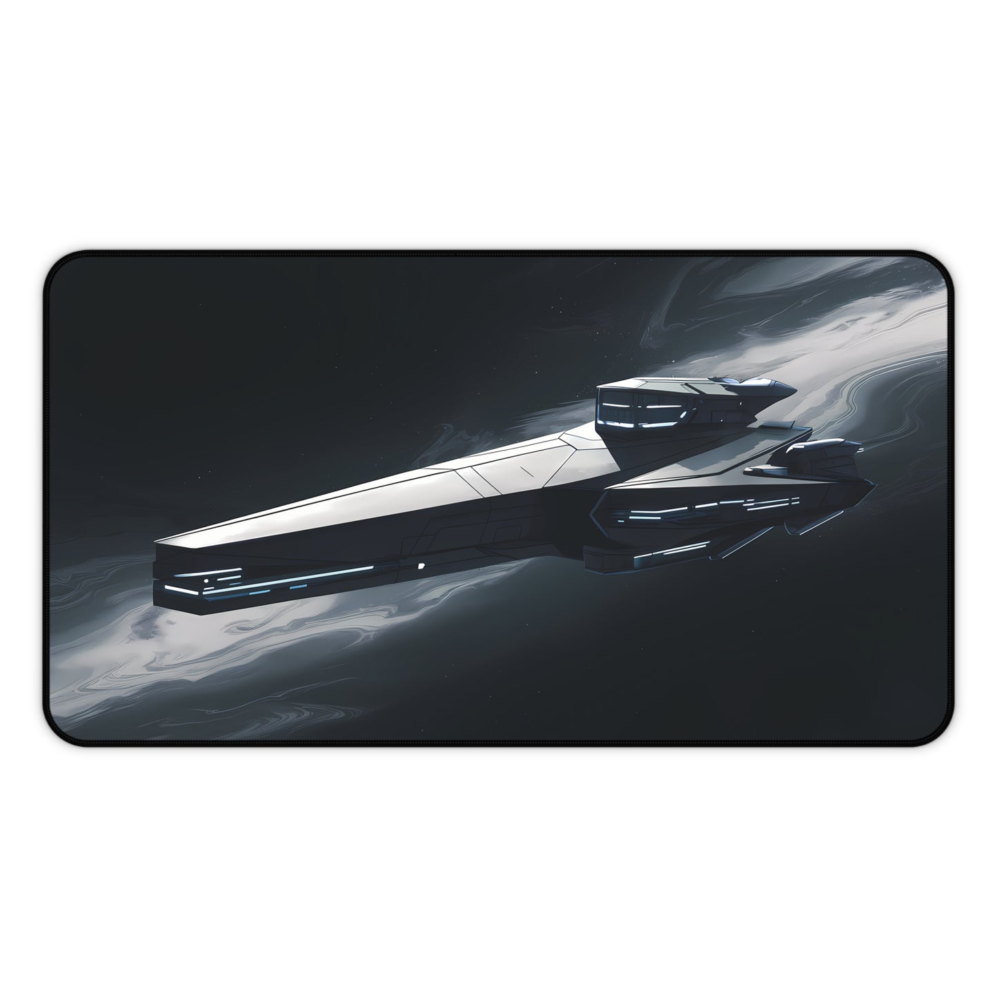 Gray Space Ship - Desk Mat
