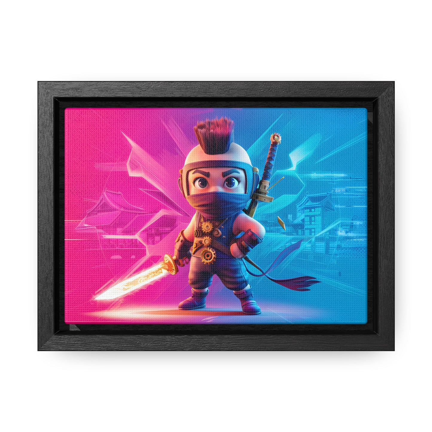 Neon Ninja Showdown - Gallery Canvas Wraps, Horizontal Frame