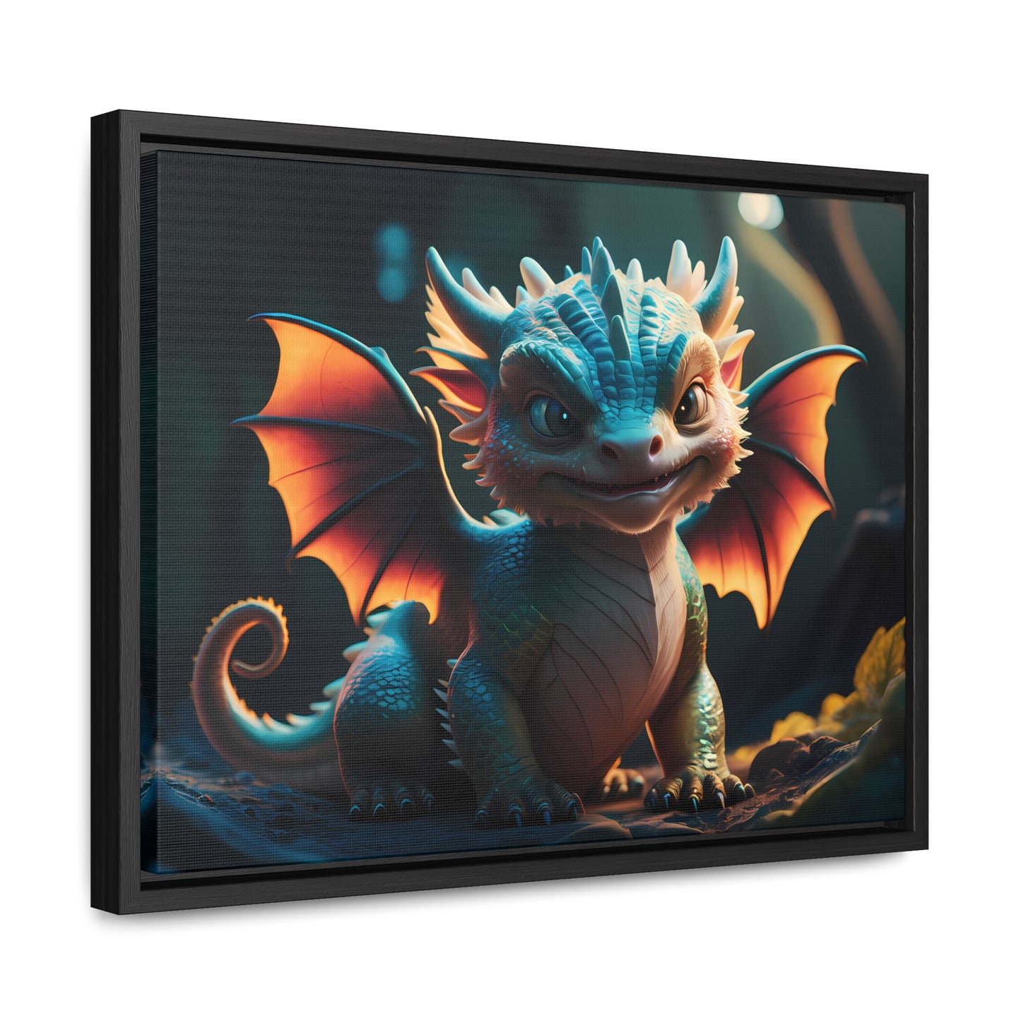 "Forest Guardian Hatchling" - Gallery Canvas Wraps, Horizontal Frame