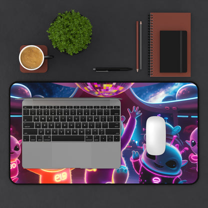 Alien Dance Party in Space - Desk Mat