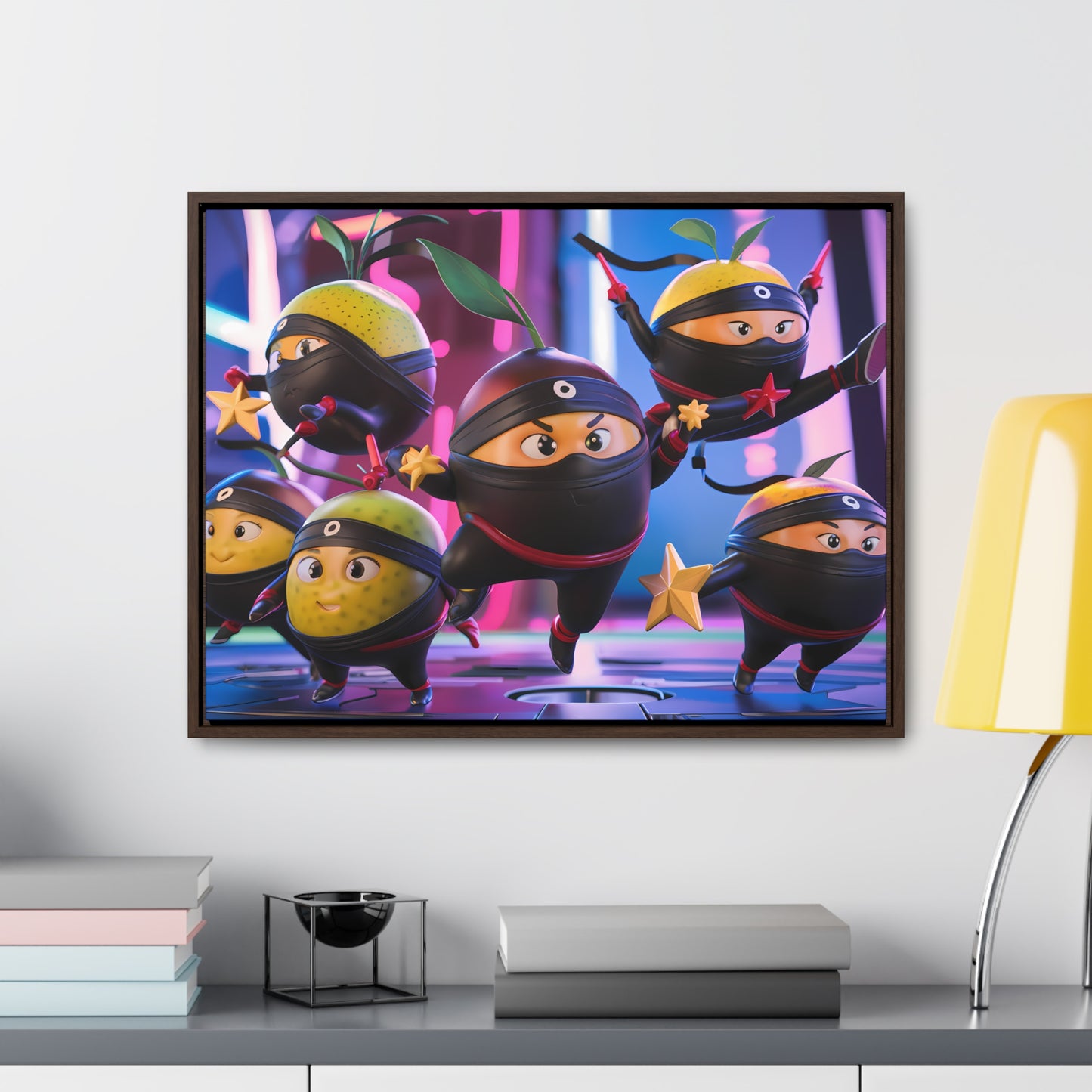 Ninja Citrus Squad: Star Power Unleashed - Gallery Canvas Wraps, Horizontal Frame