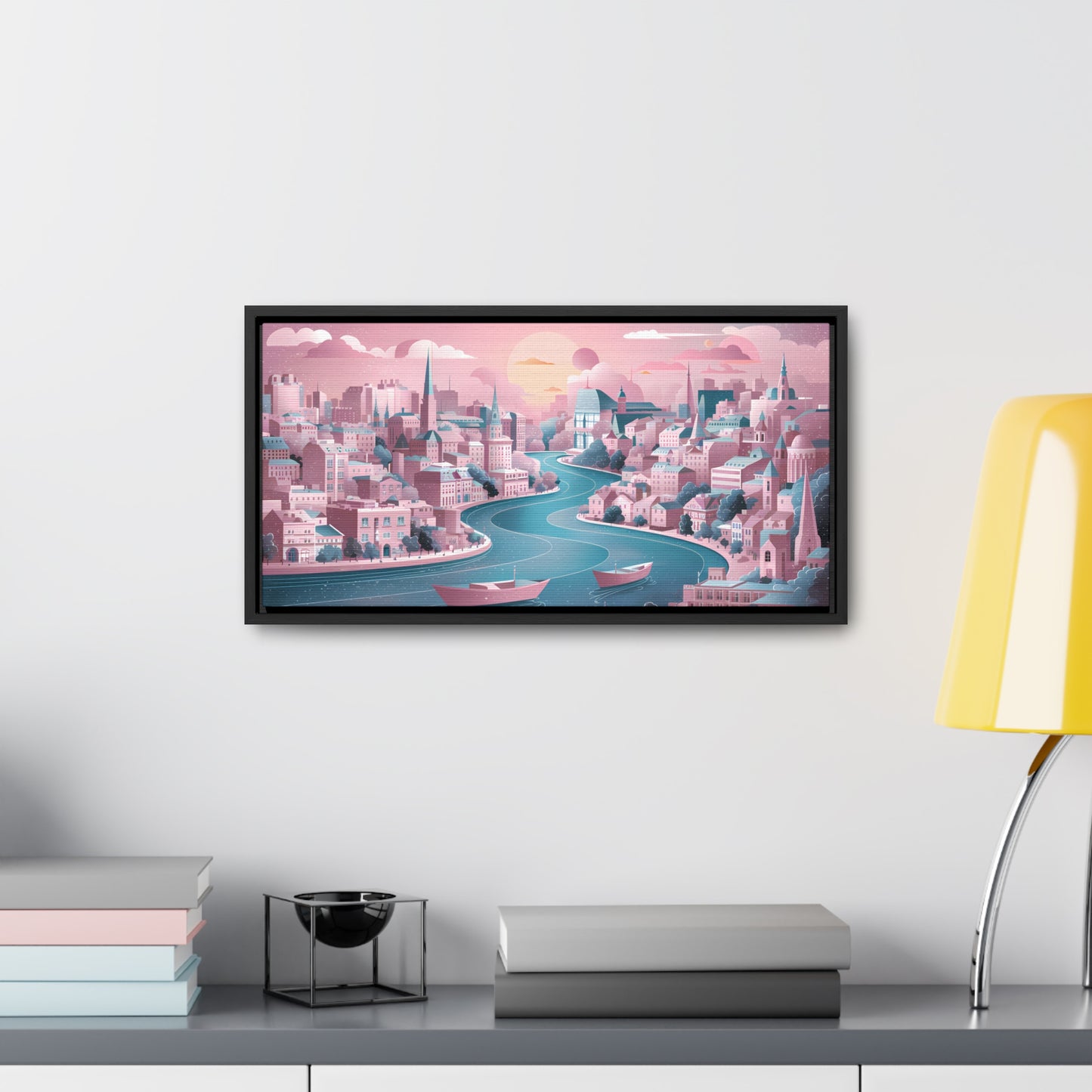 Serene City at Dawn - Gallery Canvas Wraps, Horizontal Frame