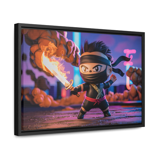 "Flameblade Ninja in Action" - Gallery Canvas Wraps, Horizontal Frame