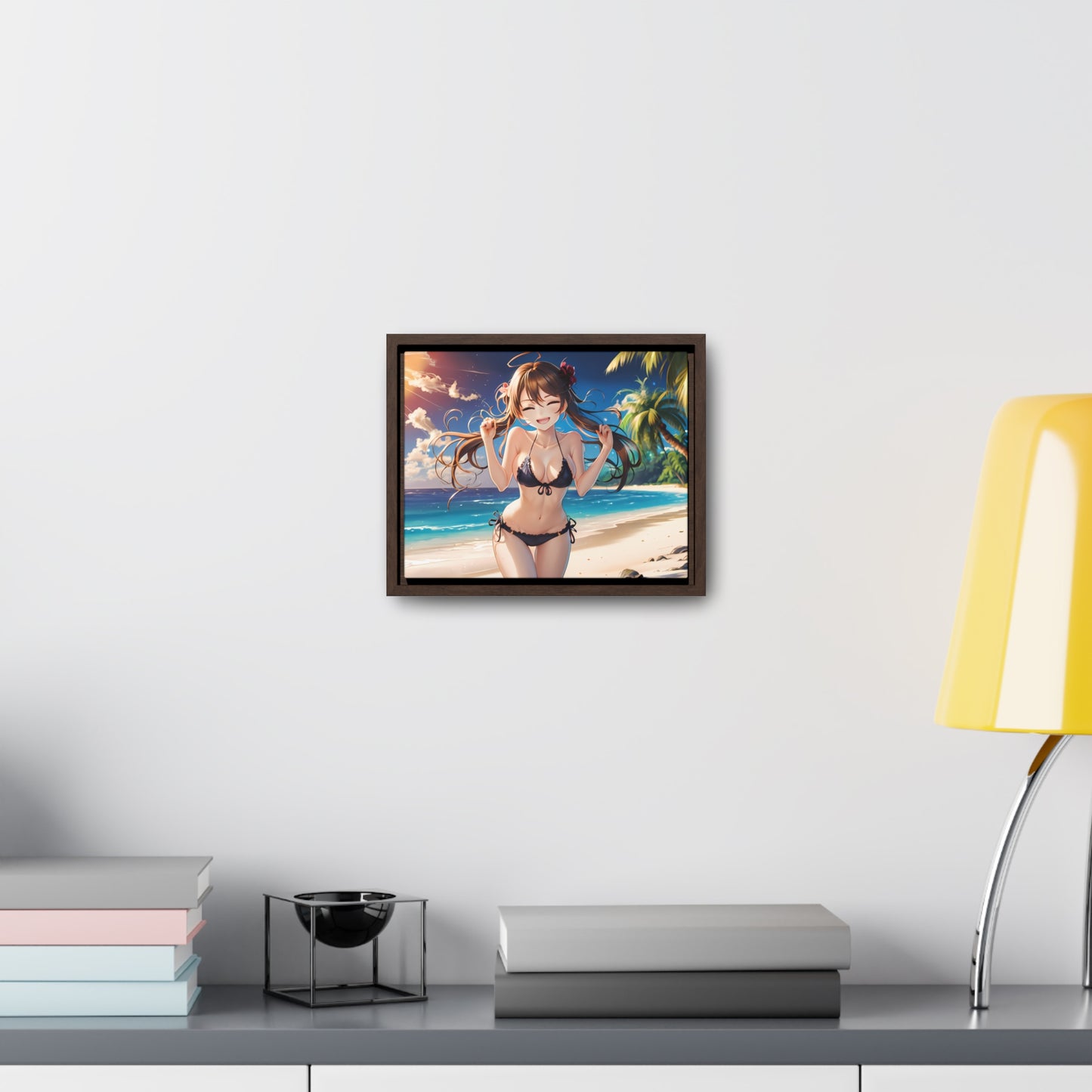 Sunlit Joy on the Beach - Gallery Canvas Wraps, Horizontal Frame