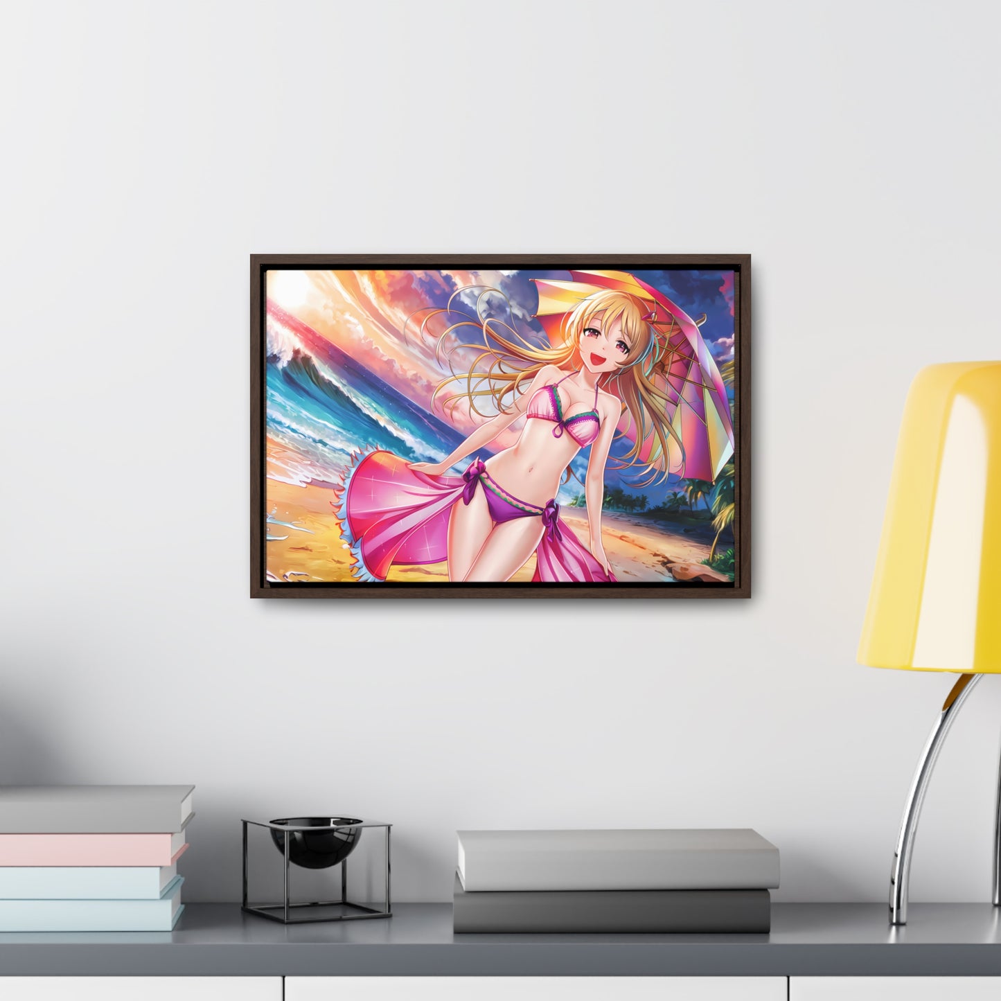 Sunset Stroll on the Beach - Gallery Canvas Wraps, Horizontal Frame