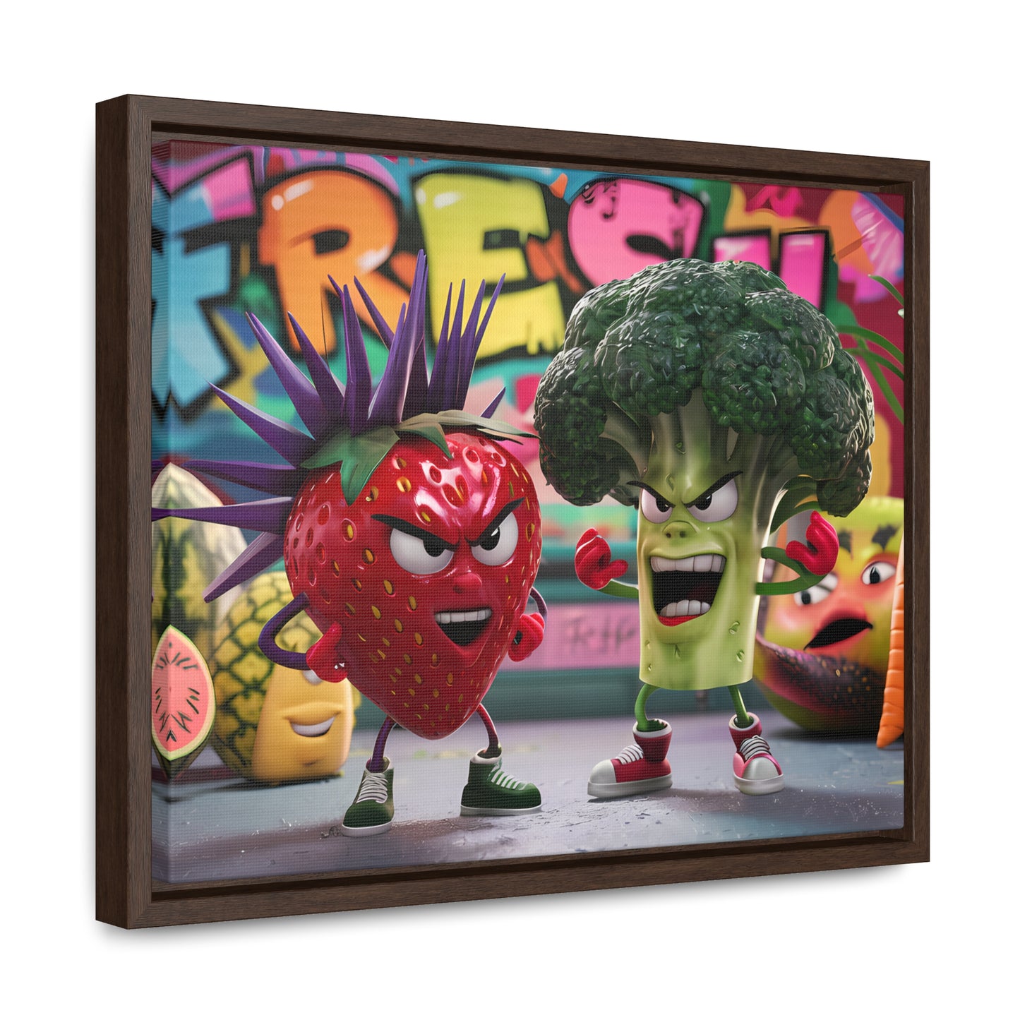 "Fresh Fight: Battle of the Bites" - Gallery Canvas Wraps, Horizontal Frame